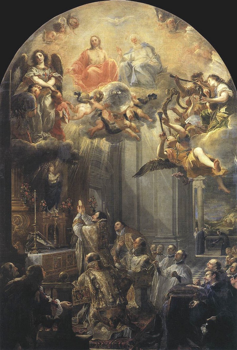 Painting of the founding of the Trinitarian Order, the Mass of St. John de Matha