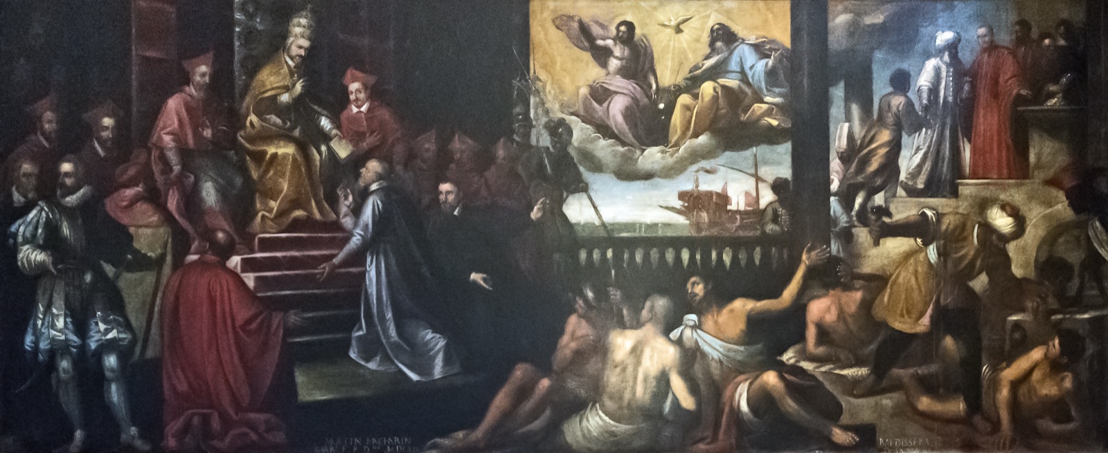 Painting: the approval of the Order of the Most Holy Trinity and the redemption of captives, by Baldassarre d'Anna